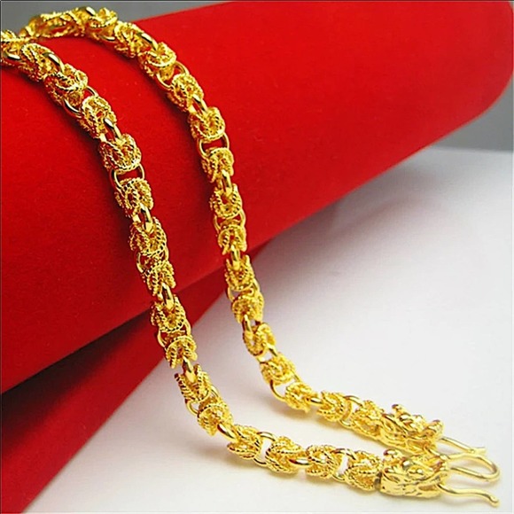 Gold 24K GP Unisex Dragon Head Necklace - Picture 8 of 8